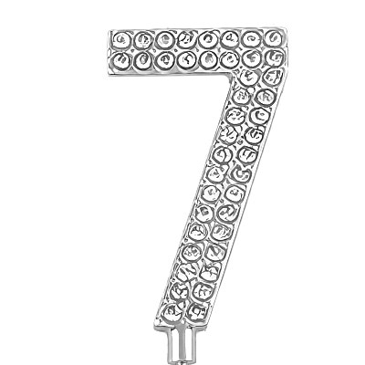 Декоративное украшение для торта со стразами «Цифра 7» (4 см, серебро)