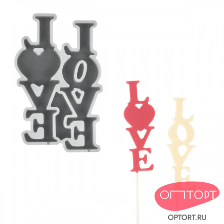 Силиконовая форма для леденцов «Love»