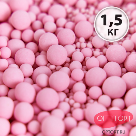 Драже зерновое в кондитерской глазури (280М, Розовое) 1,5 кг