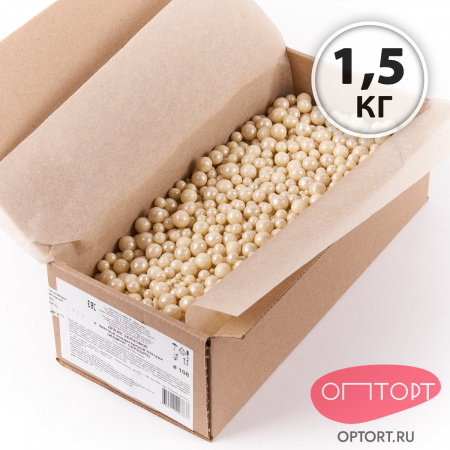 Драже зерновое в кондитерской глазури (108, Жемчуг серебро) 1,5 кг