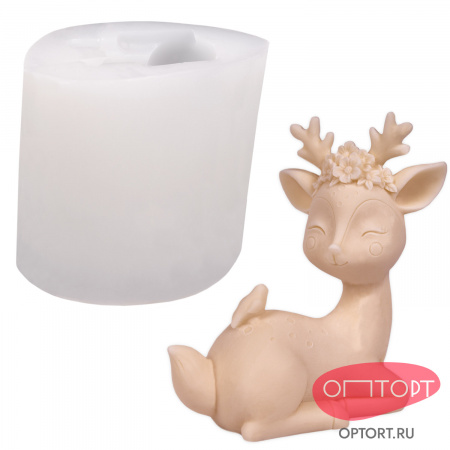 Силиконовый молд 3D «Олень мама с птичкой»