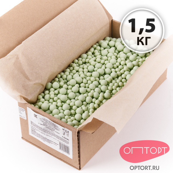 Драже зерновое в кондитерской глазури (224М, Изумруд, матовое) 1,5 кг